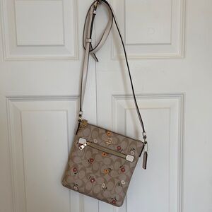Coach Mini Rowan File Shoulder Crossbody Bag Khaki Multi Disty Like New!